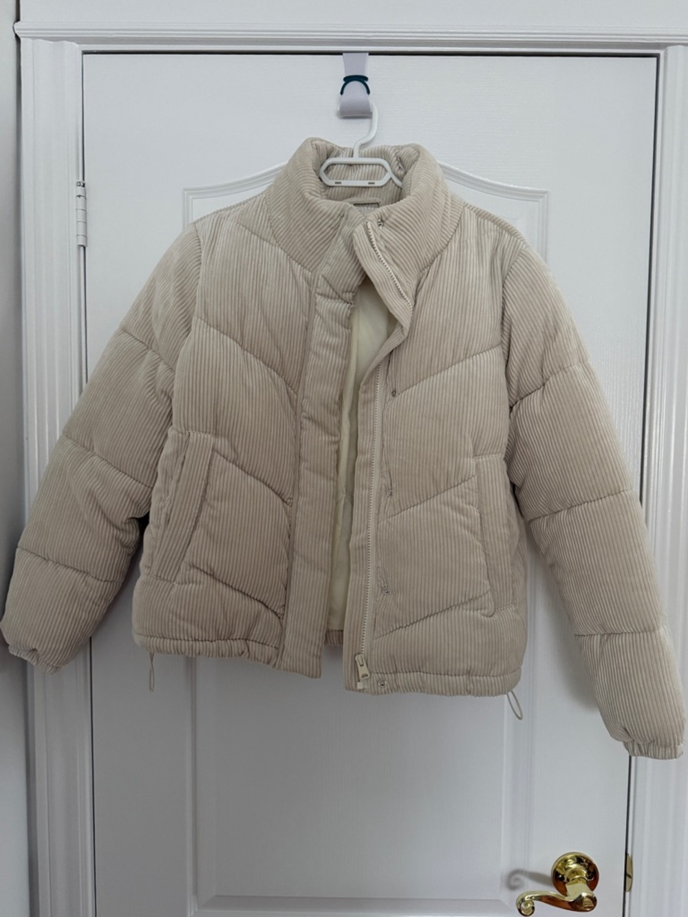 twik Cream Corduroy Puffer Jacket